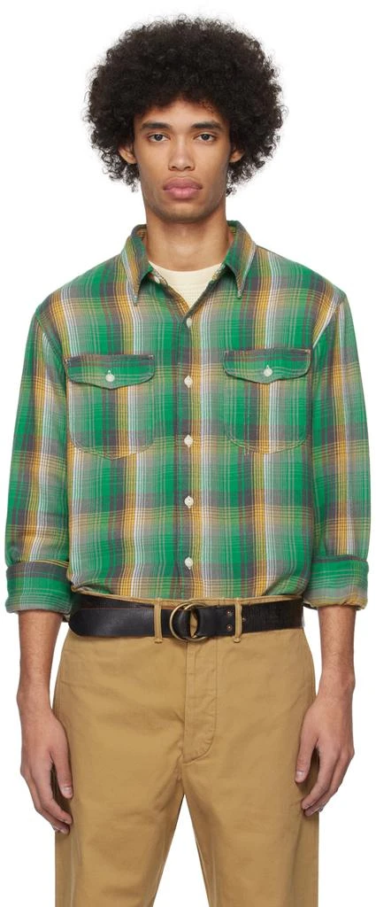 RRL Green & Yellow Plaid Shirt 1