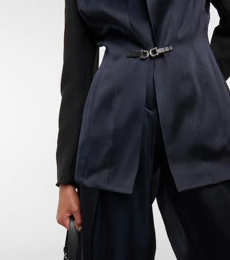 Salvatore Ferragamo Tie-neck satin blazer 5