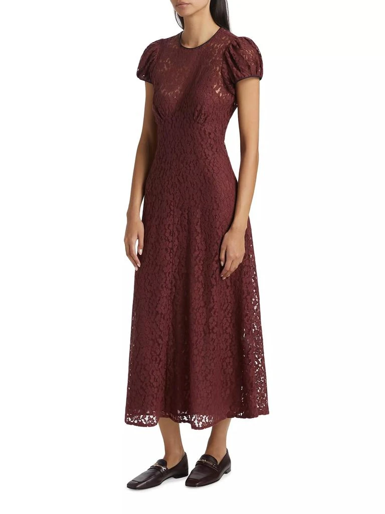 DÔEN Katarina Lace Fit & Flare Short-Sleeve Midi-Dress 4