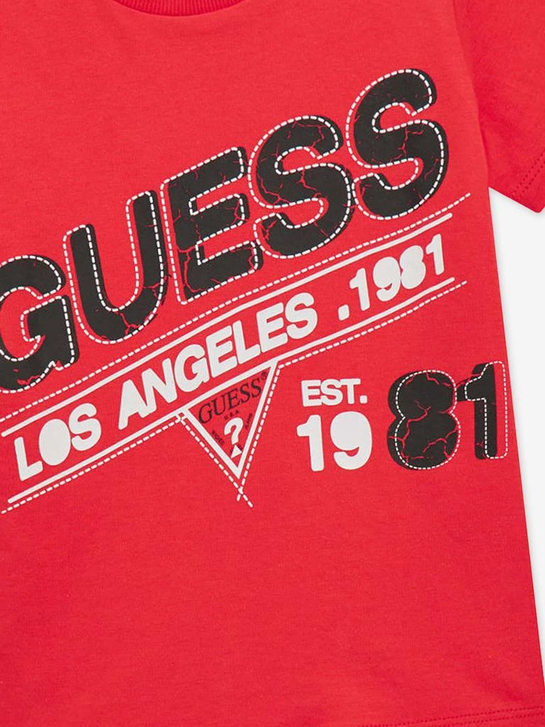 GUESS Guess Boys Logo T-Shirt in Red 4