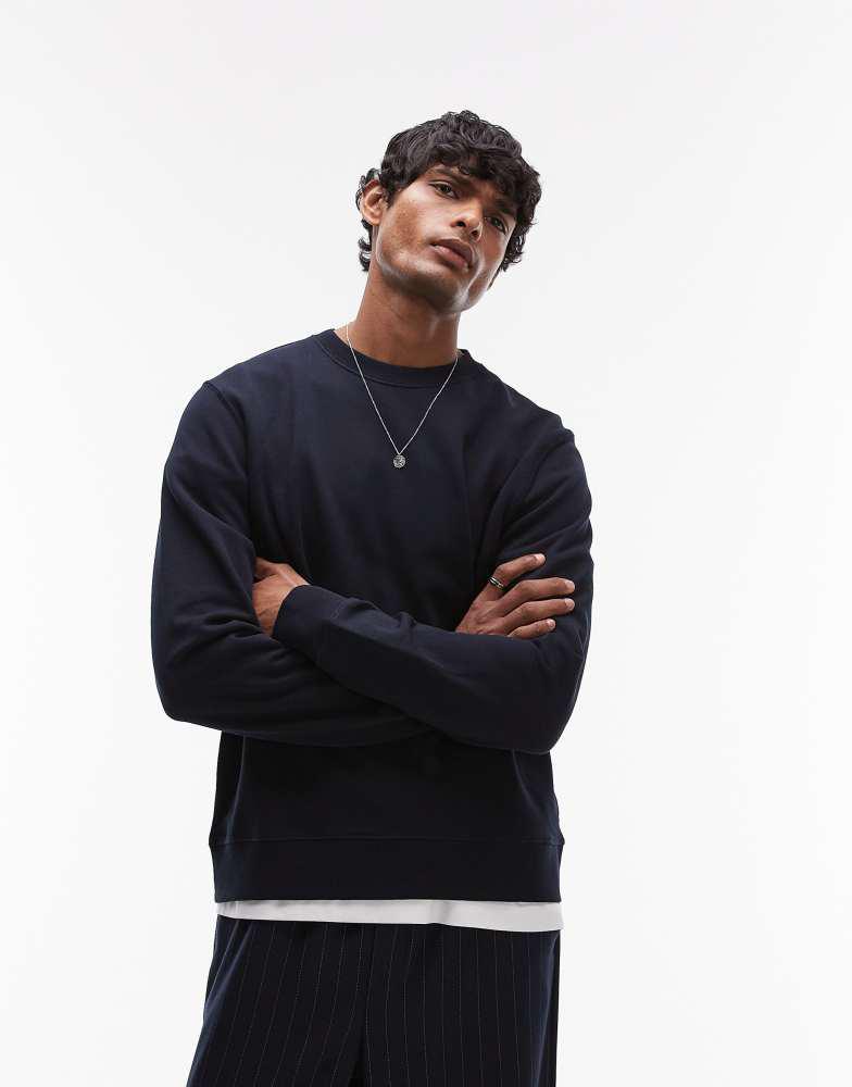 ARKET ARKET minimal jersey sweatshirt with crew neck in navy