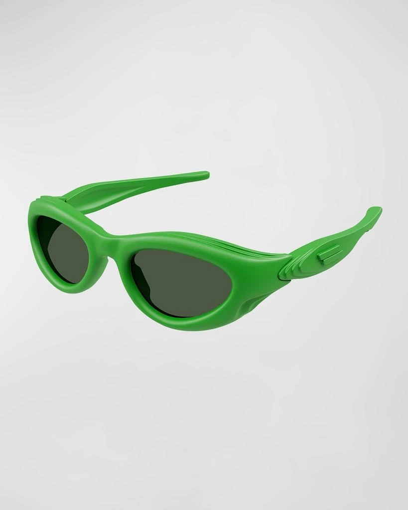 Bottega Veneta Oval-Frame Injection Sunglasses Green Unisex-Adult Oval sunglasses in green - Bottega Veneta | Mytheresa main image 3