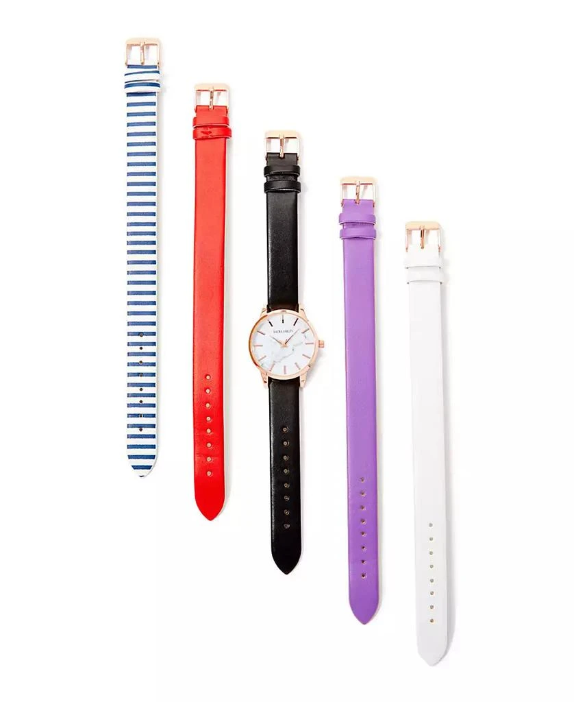 Laura Ashley Rose Gold Slidethrough Interchangeable Marble Dial Set Watch 2