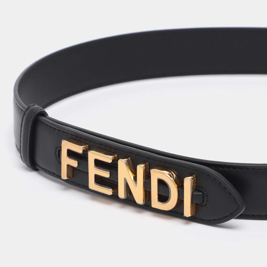 Fendi Black Leather Fendigraphy Waist Belt 75CM – On Sale 