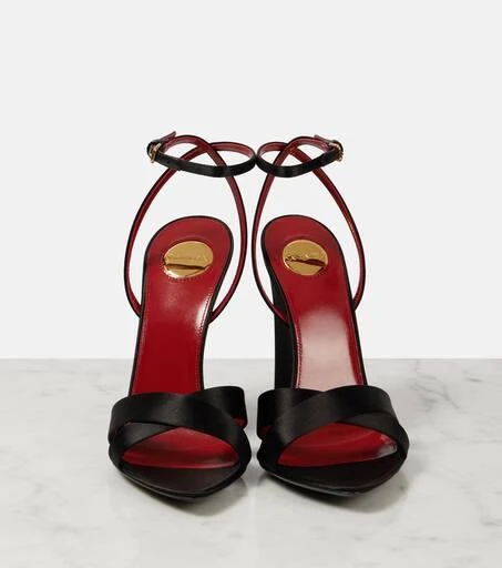 Yves Saint Laurent Bibi 110 crêpe satin wedge sandals 5