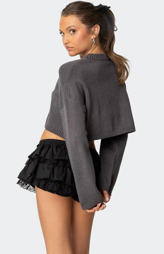 Edikted Knit Bow Cropped Sweater 4