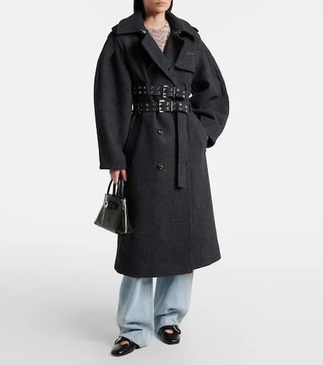 Ganni Belted wool and cashmere-blend coat 2