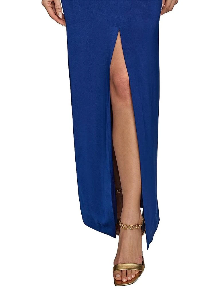 Donna Karan Gathered Satin Sleeveless Gown 7