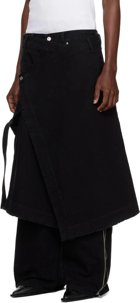 LU'U DAN Black Apron Denim Skirt 4