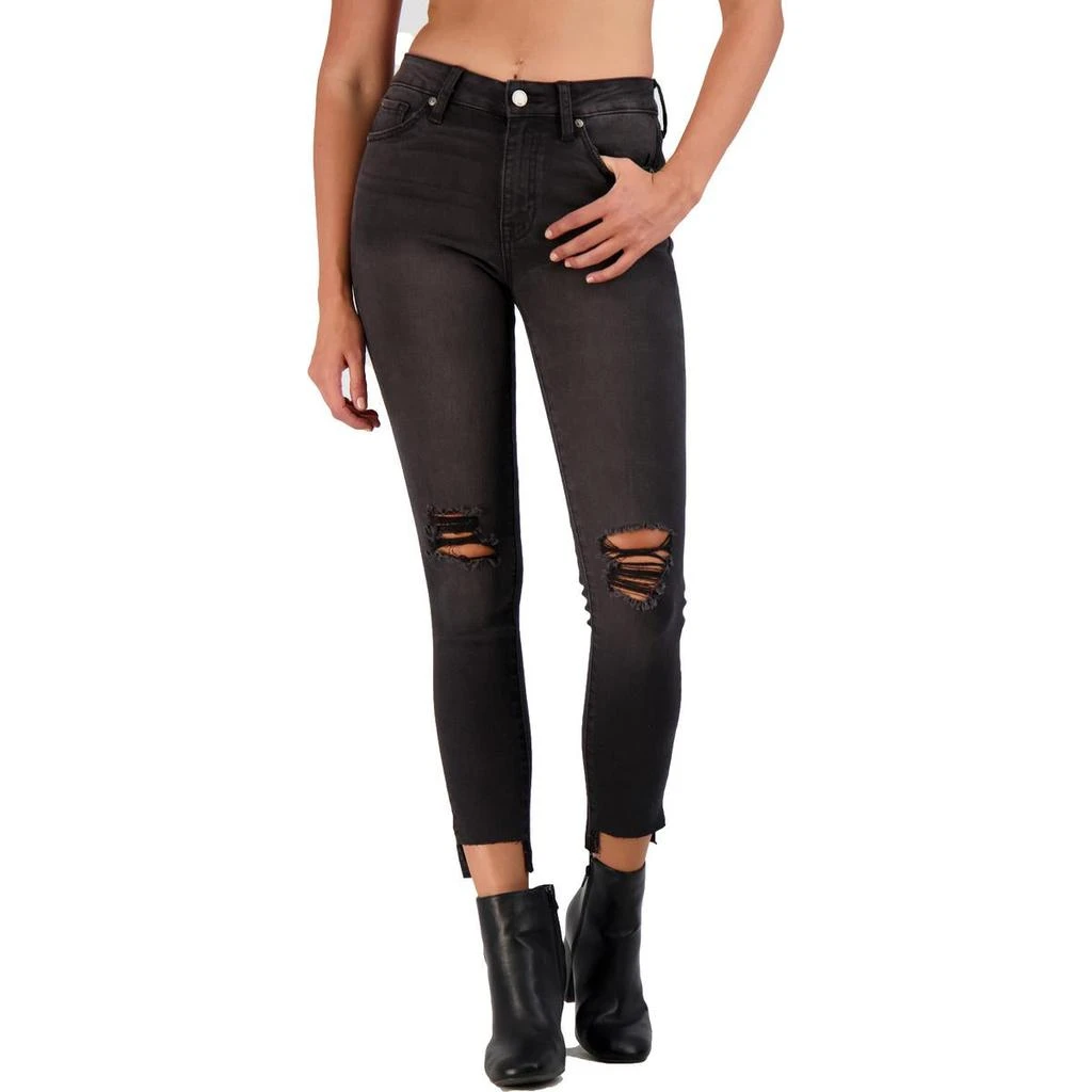 Just Black Womens High Rise Distressed Skinny Jeans 2
