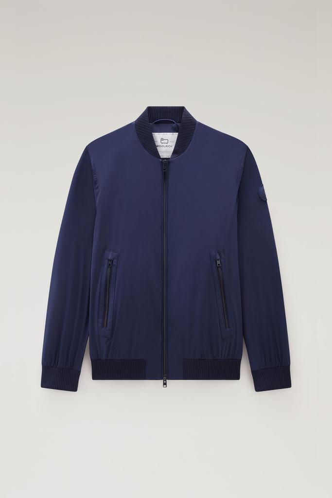 Woolrich Stretch Matt Finish Nylon Bomber Jacket - Men - Blue