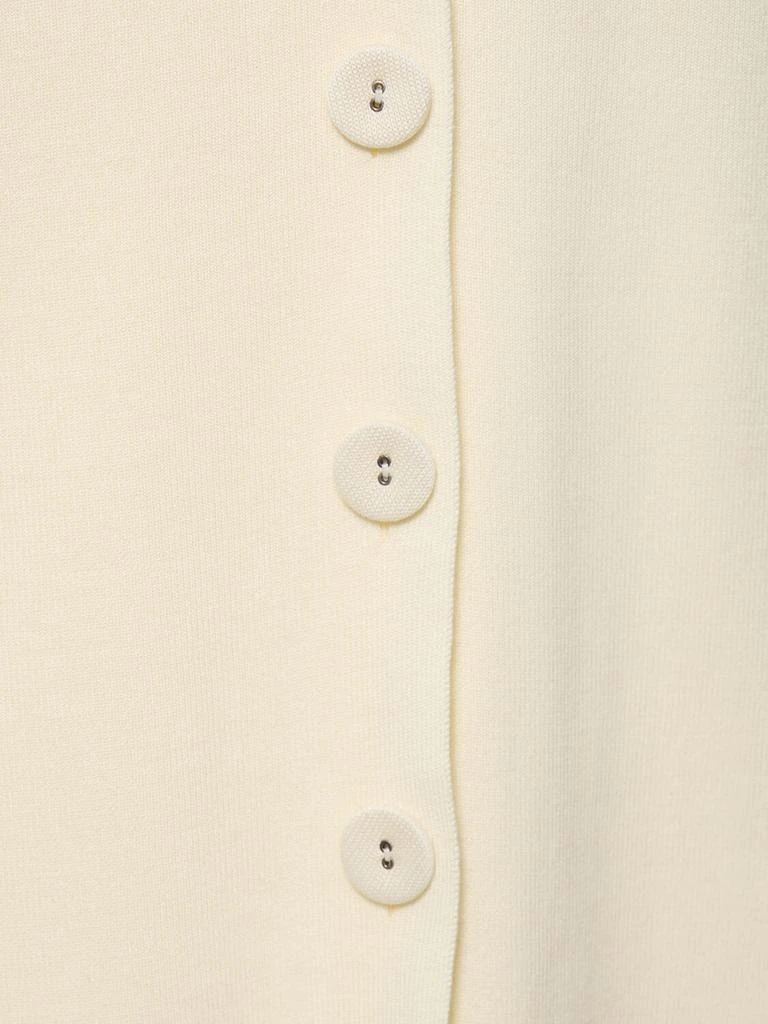 Jil Sander Cotton Blend Rib Knit V Neck Midi Dress 3