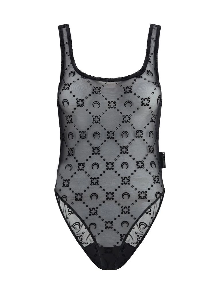 MARINE SERRE Marine Serre Square Neck Mesh Bodysuit 1