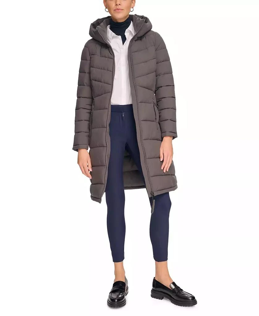 Calvin Klein Women's Hooded Stretch Puffer Coat, Created for Macy's 1