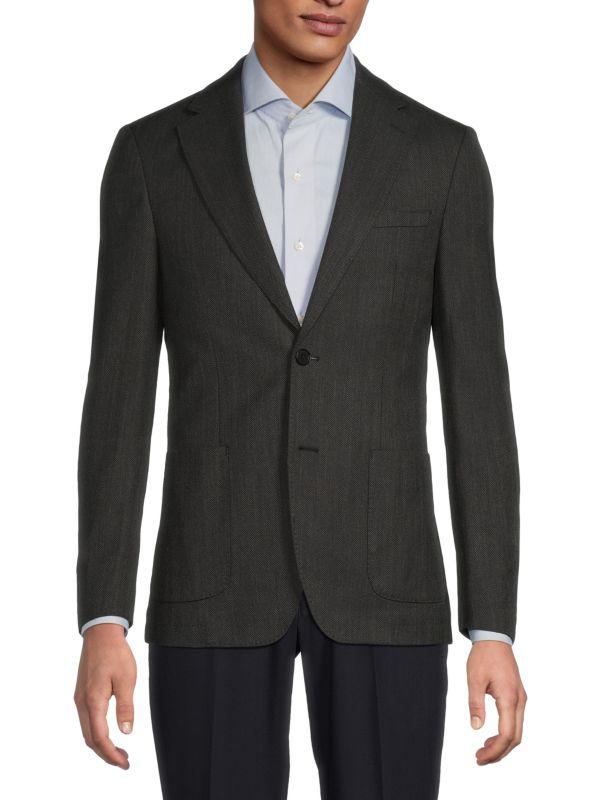 Calvin Klein ​Cotton-Wool-Blend Herringbone Sport Coat