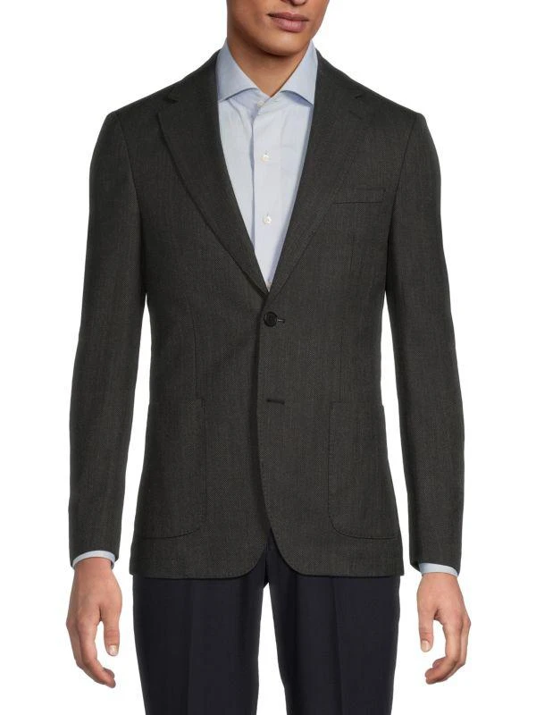 Calvin Klein �​Cotton-Wool-Blend Herringbone Sport Coat 1