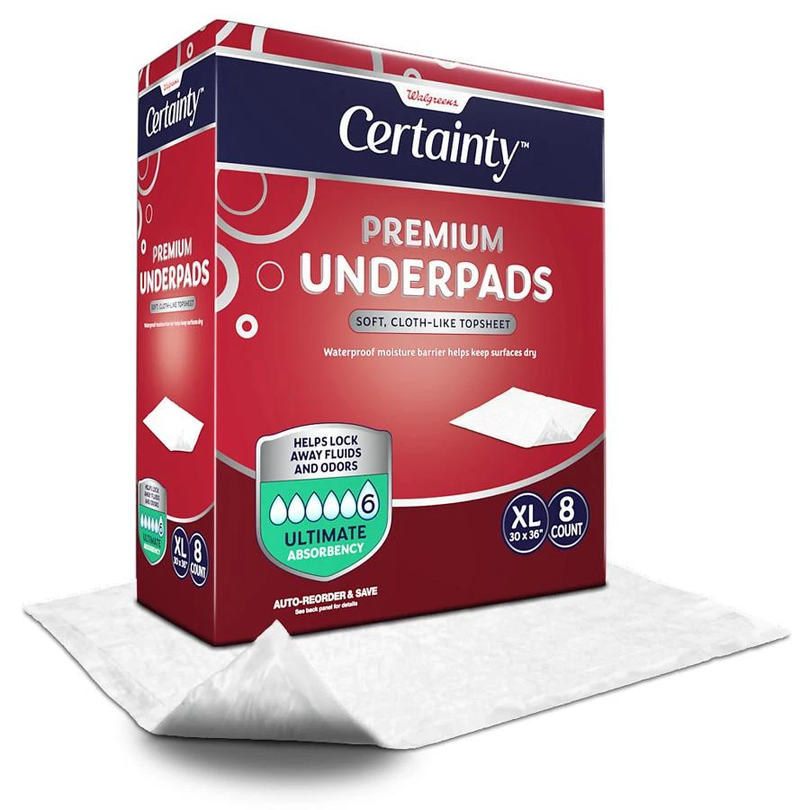 Walgreens Premium Underpads, Day & Night Protection, Ultimate Absorbency X-Large 3