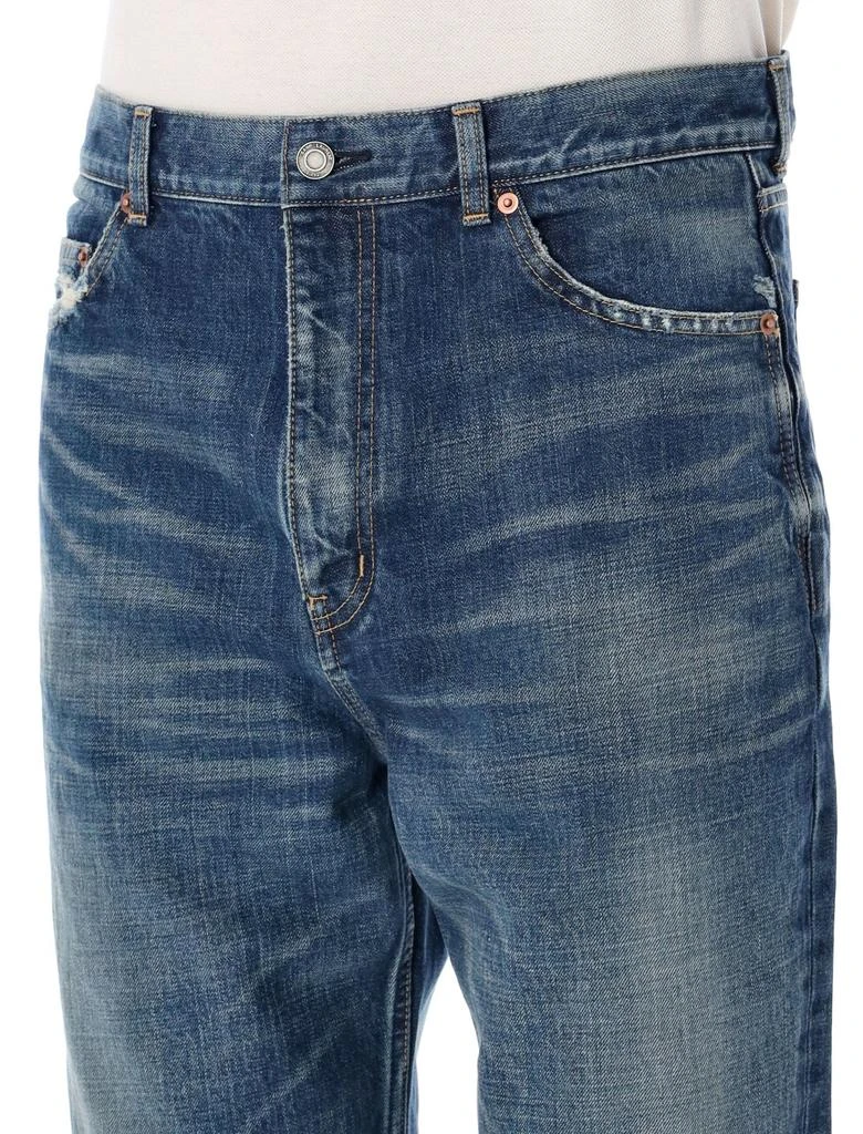Yves Saint Laurent Saint Laurent Whiskering-Effect Distressed Bootcut Jeans 5