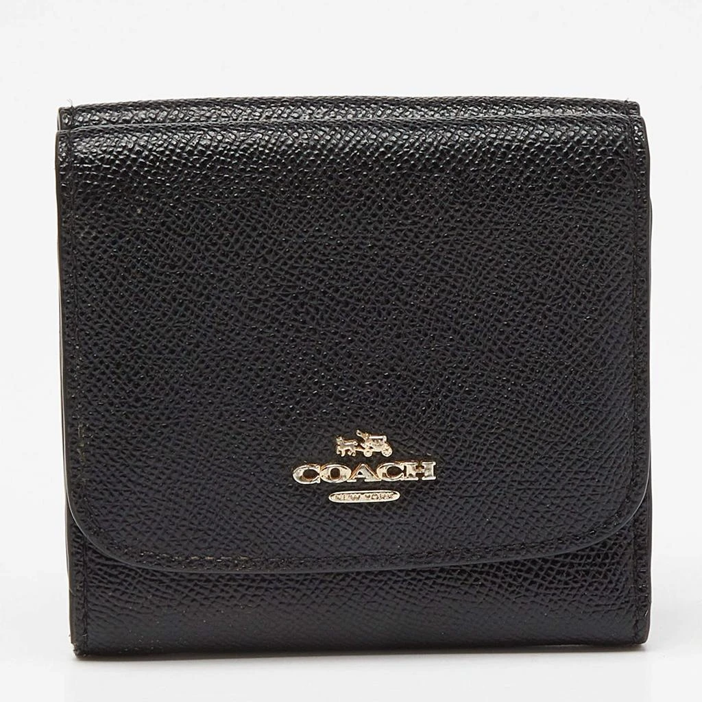 Coach Coach Black Leather Trifold Compact Wallet 1