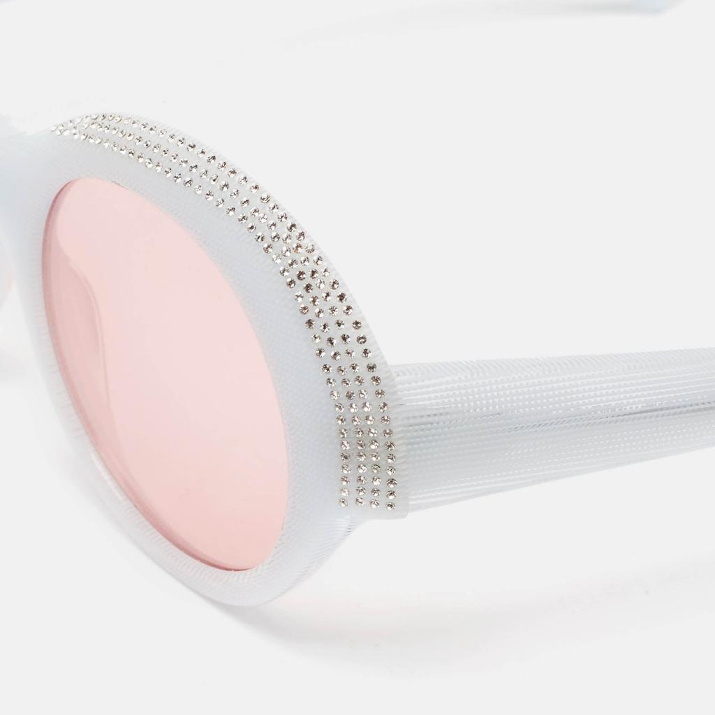 ALAIN MIKLI Alain Mikli x Alexandre Vauthier Light Blur/Pink Roselyn Crystals Round Sunglasses