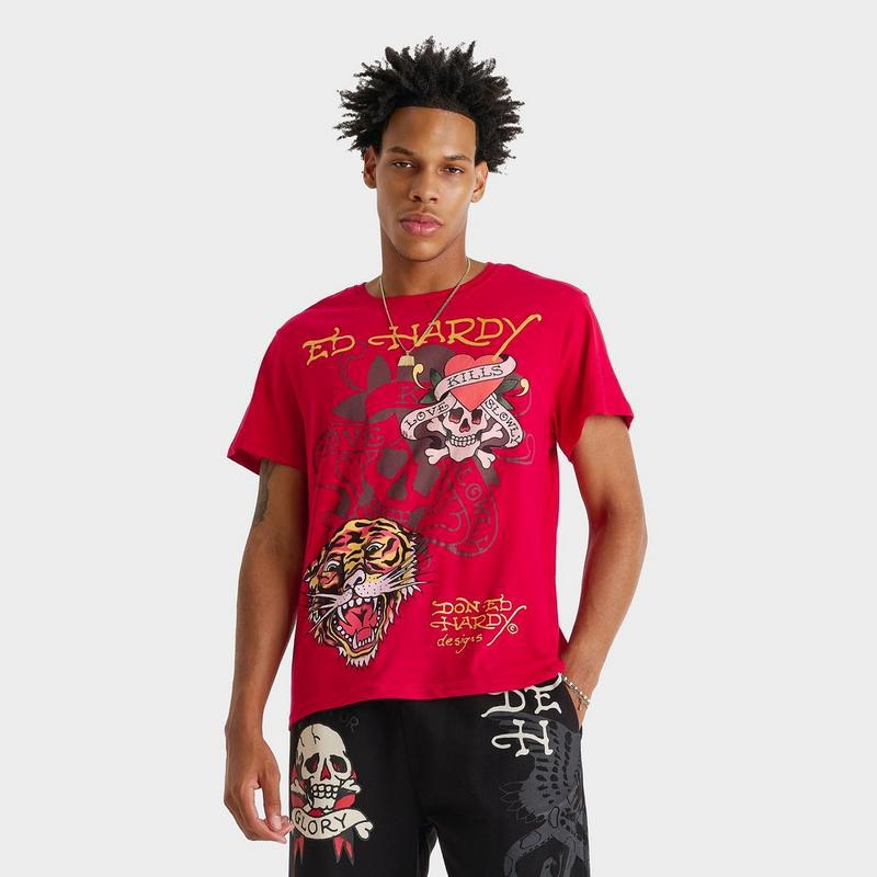 Ed Hardy Men's Ed Hardy Tiger Skull Graphic T-Shirt