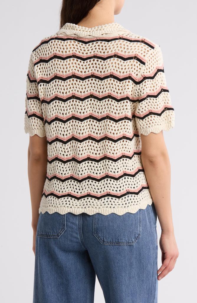 DR2 by Daniel Rainn Scalloped Trim Short Sleeve Cardigan