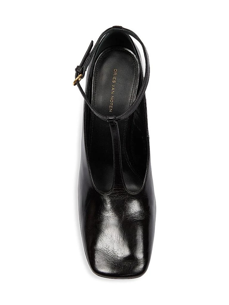 Dries Van Noten 105MM Leather Wedge-Heel Pumps 5