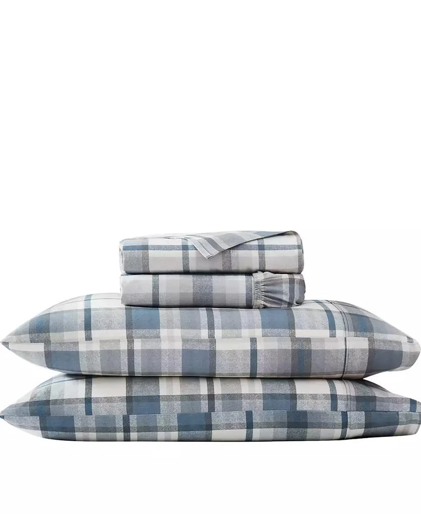 SOUTHSHORE FINE LINENS Highland Plaid Extra Deep Pocket 300- Thread Count 4-Pc. Sheet Set