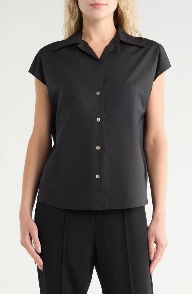 Vince Cap Sleeve Cotton Button-Up Shirt