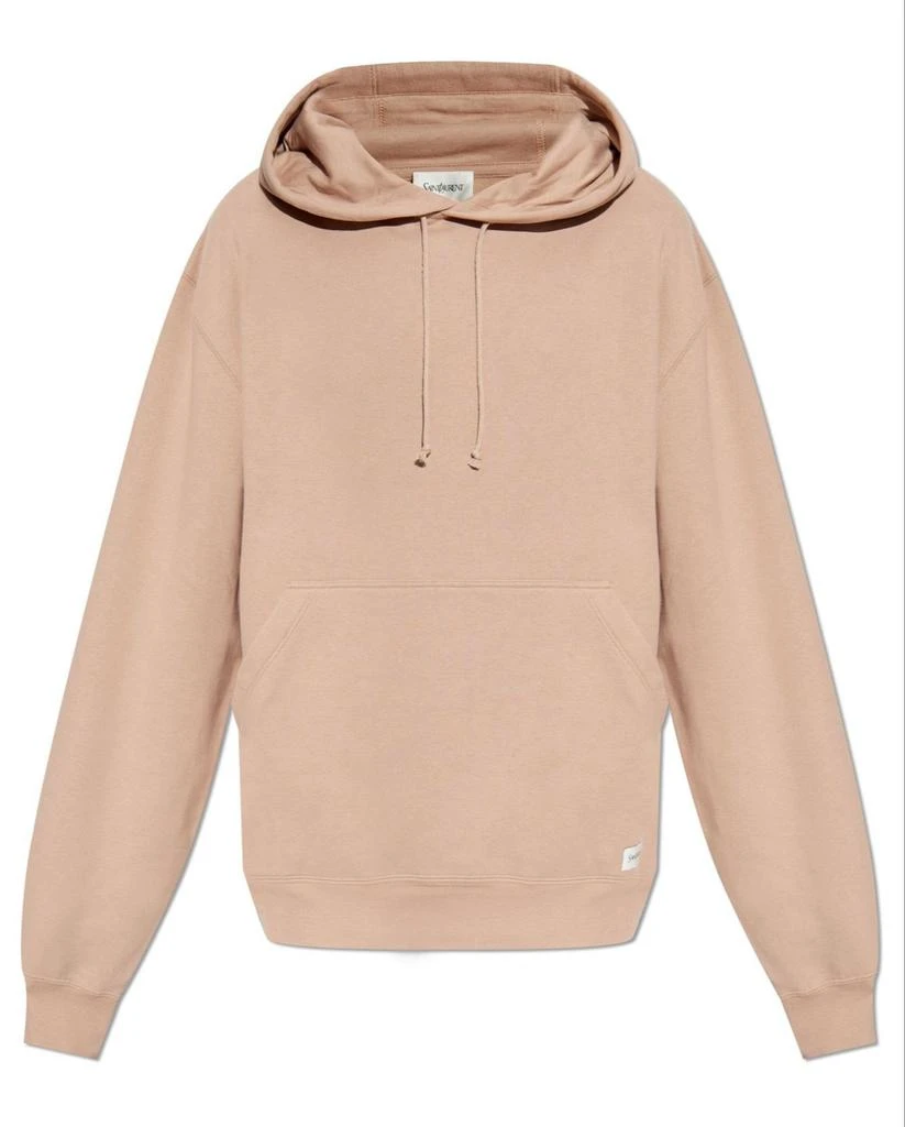 Yves Saint Laurent Saint Laurent Logo Patch Drawstring Hoodie 1
