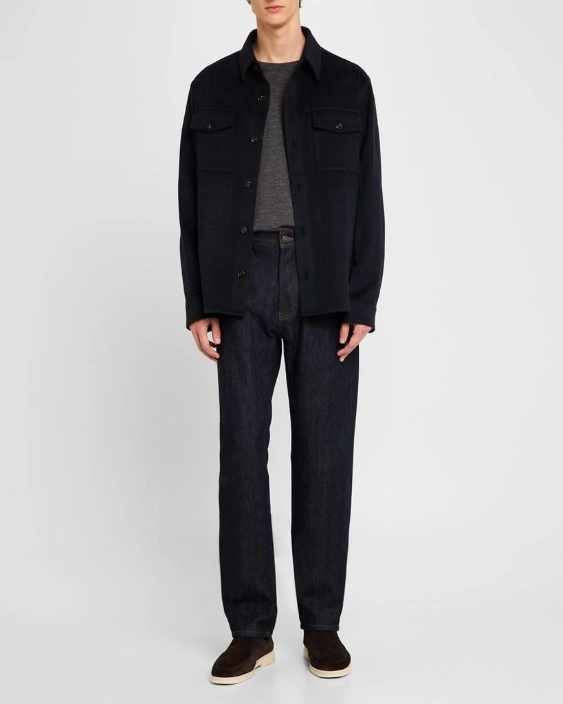 Neiman Marcus Men's Wool and Cashmere Prince Of Wales Overshirt 2