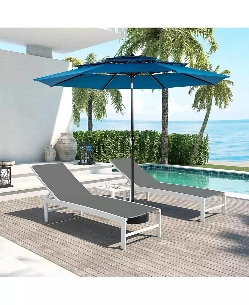 Streamdale Furniture Streamdale 10ft 3-Tier Auto-Tilt Patio Umbrella (Dark Blue)
