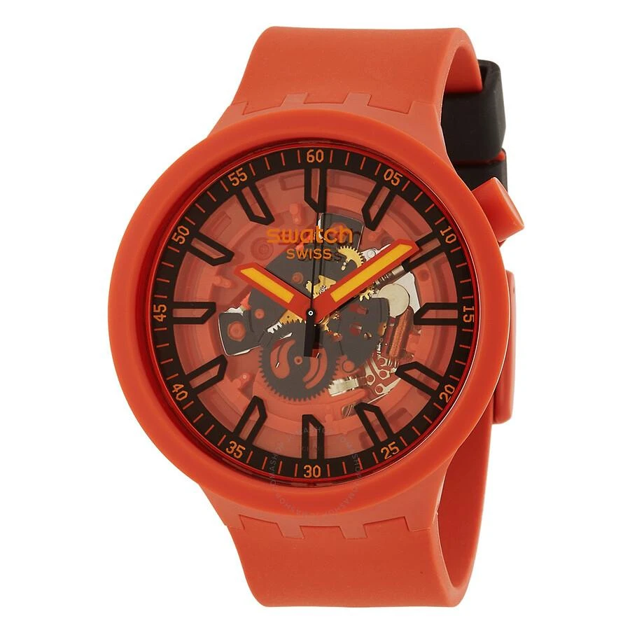 Swatch Monthly Drops Quartz Matte Red Dial Unisex Watch SB01R100 1