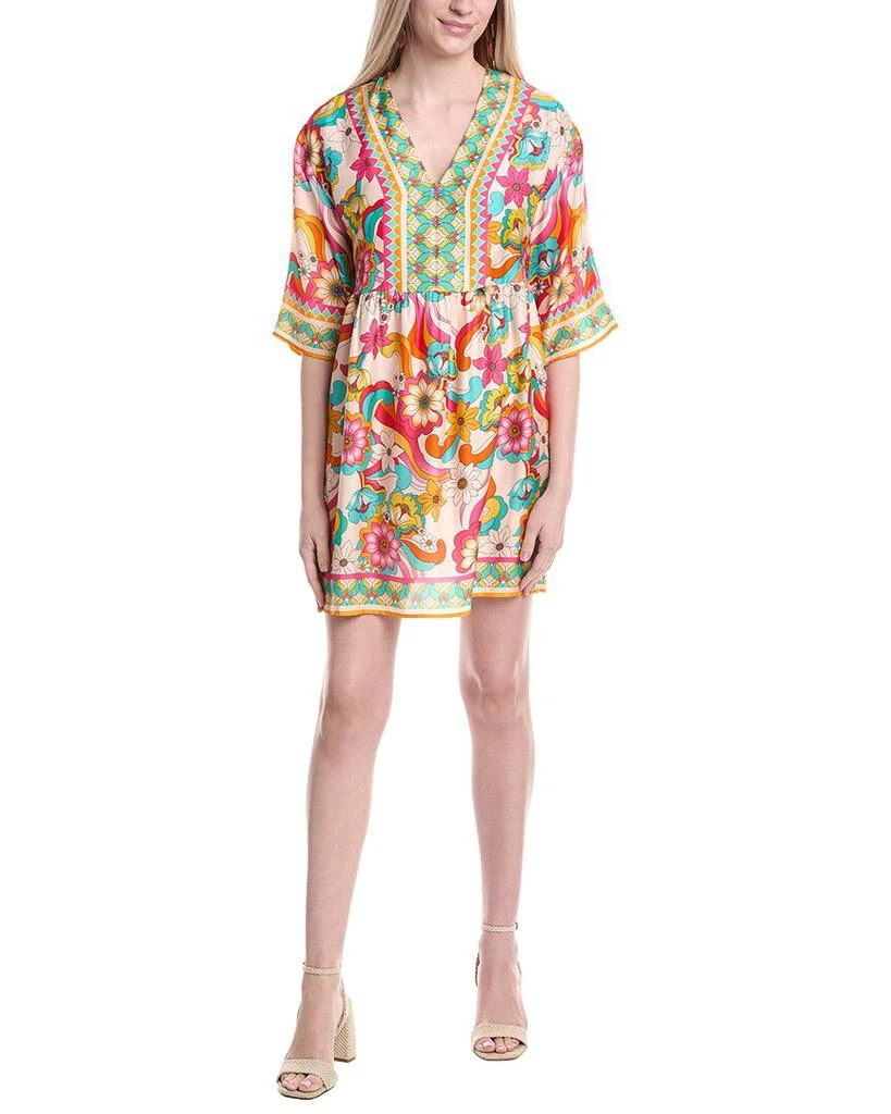 johnny was barbara mini dress Johnny Was Barbara Silk-blend Dress