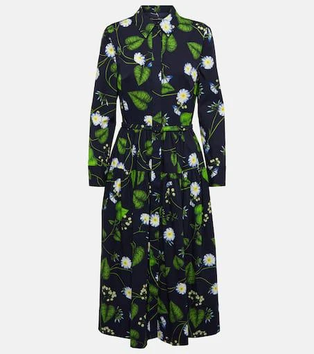 Oscar de la Renta Morning Glory cotton midi dress 1