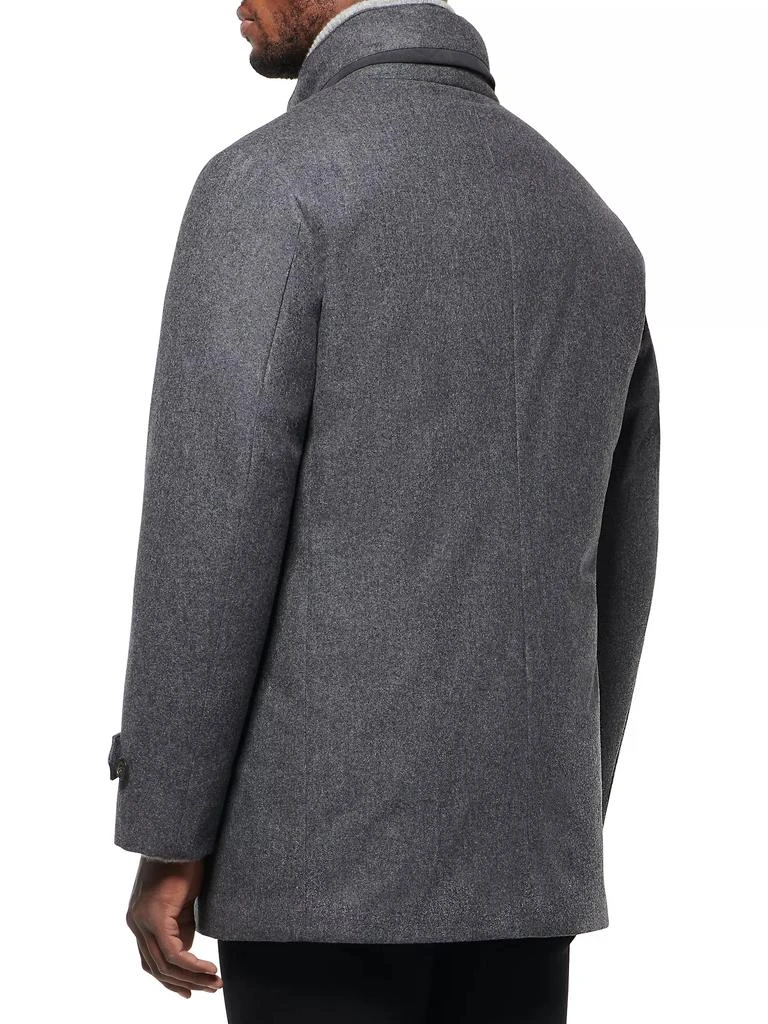 Norwegian Wool Stretch Hooded Slim-Fit Car Coat 3