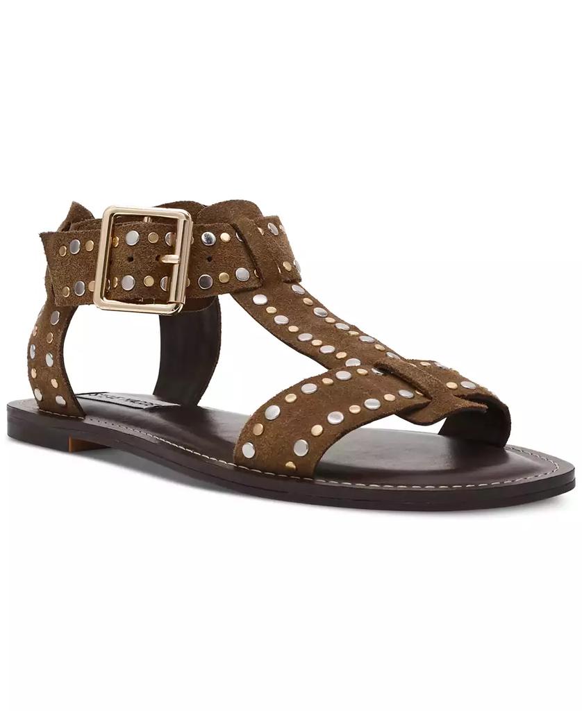 Steve Madden Women's Brazinn-S Studded Flat Gladiator Sandals