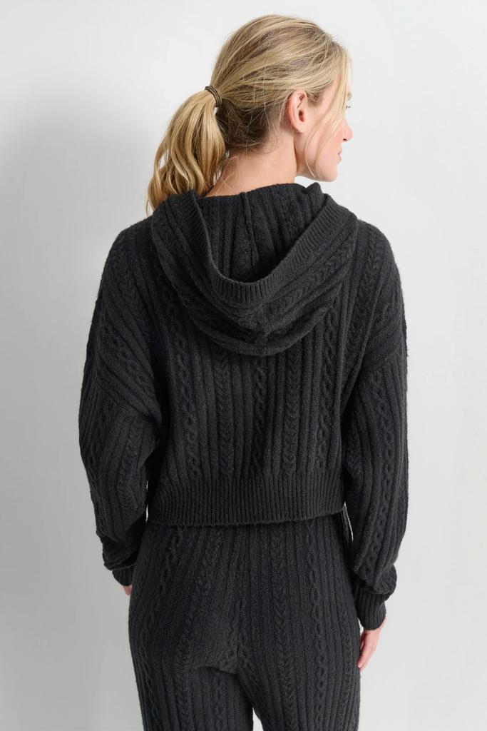 DKNY COZY CABLE SWEATER HOODIE