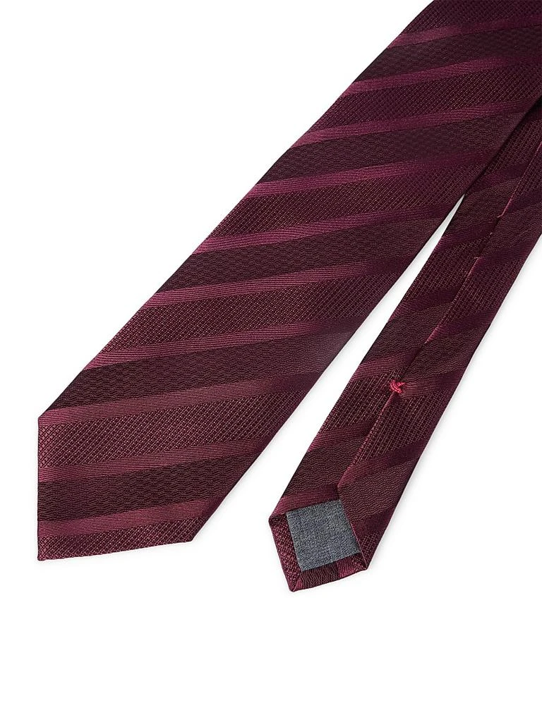 Brunello Cucinelli Texured Tone on Tone Stripe Silk Tie 3