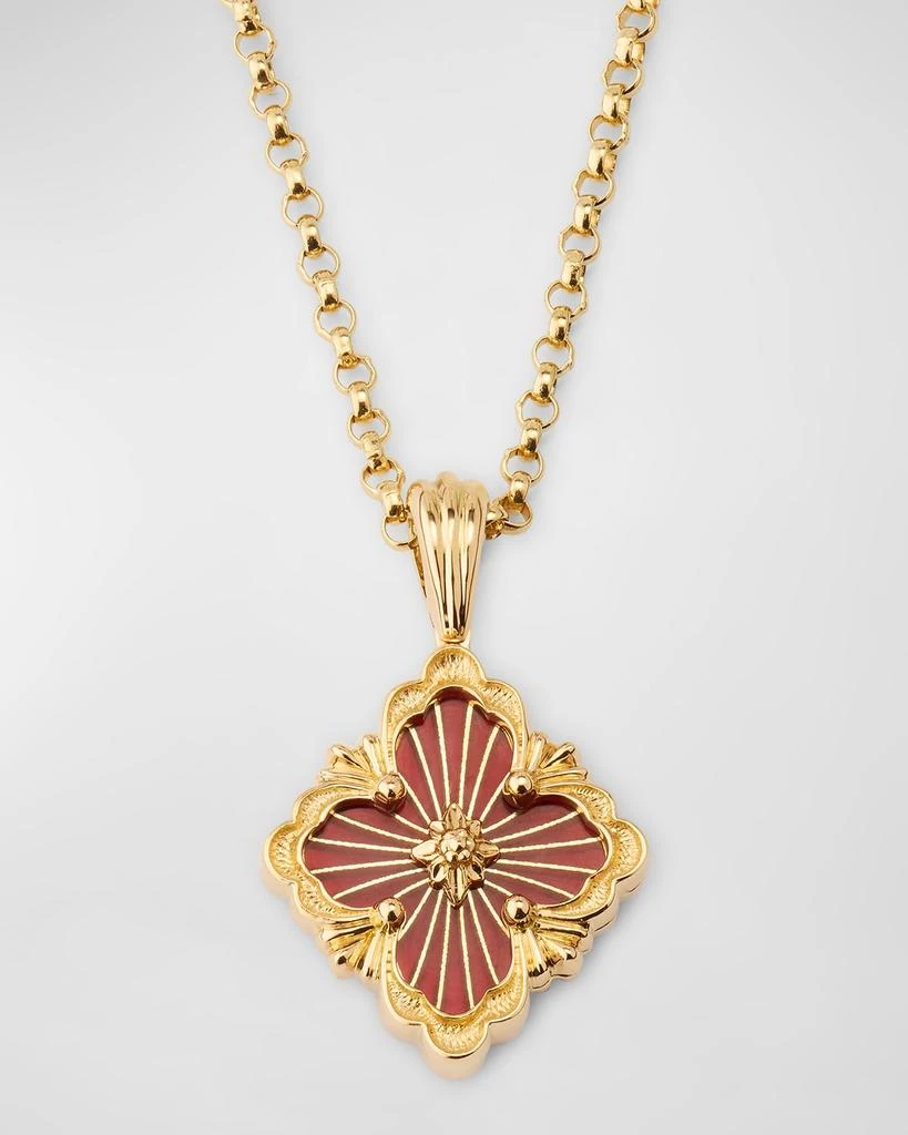 Buccellati Opera Tulle 18K Yellow Gold Red Enamel Pendant, Small 1