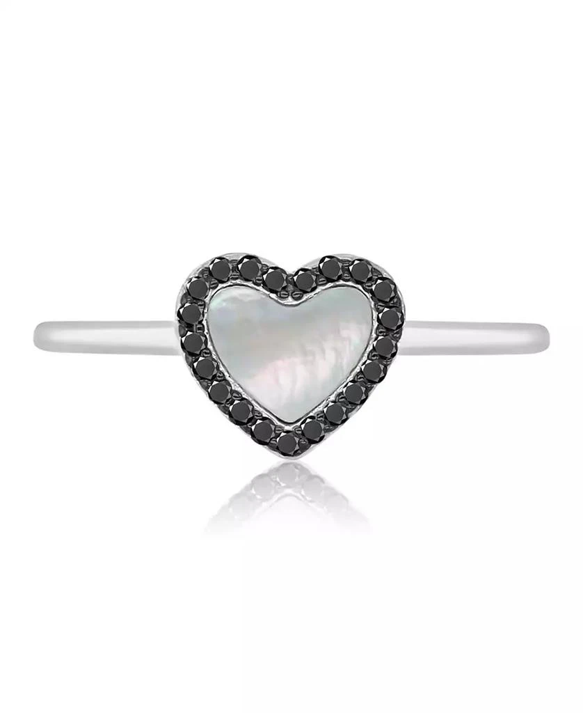Macy
s Black Spinel (0.14 ct. t.w.) and Imitation Pearl Heart Ring