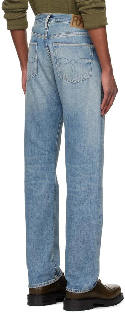 RRL Blue Straight Fit Repaired Jeans 3