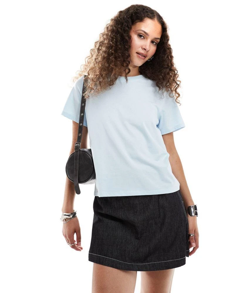 Monki Monki short sleeve t-shirt in light blue 1