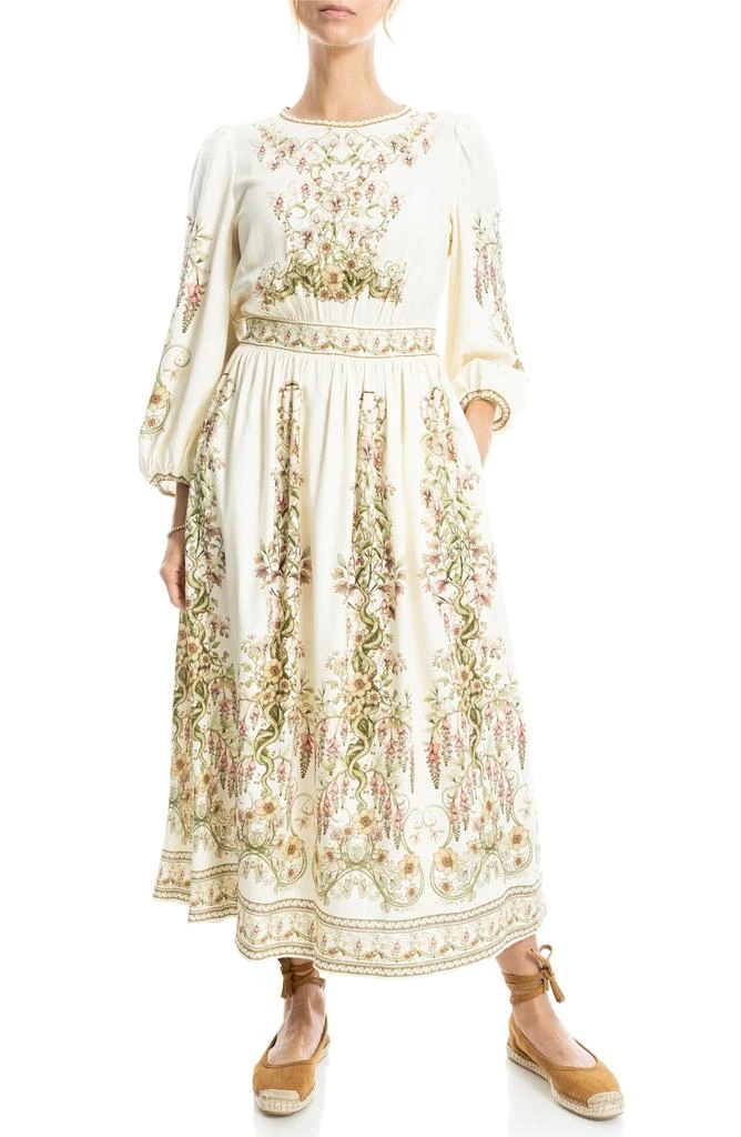 Max Studio Floral Balloon Sleeve Maxi Dress 1