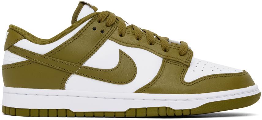 Nike Green & White Dunk Low Retro Sneakers