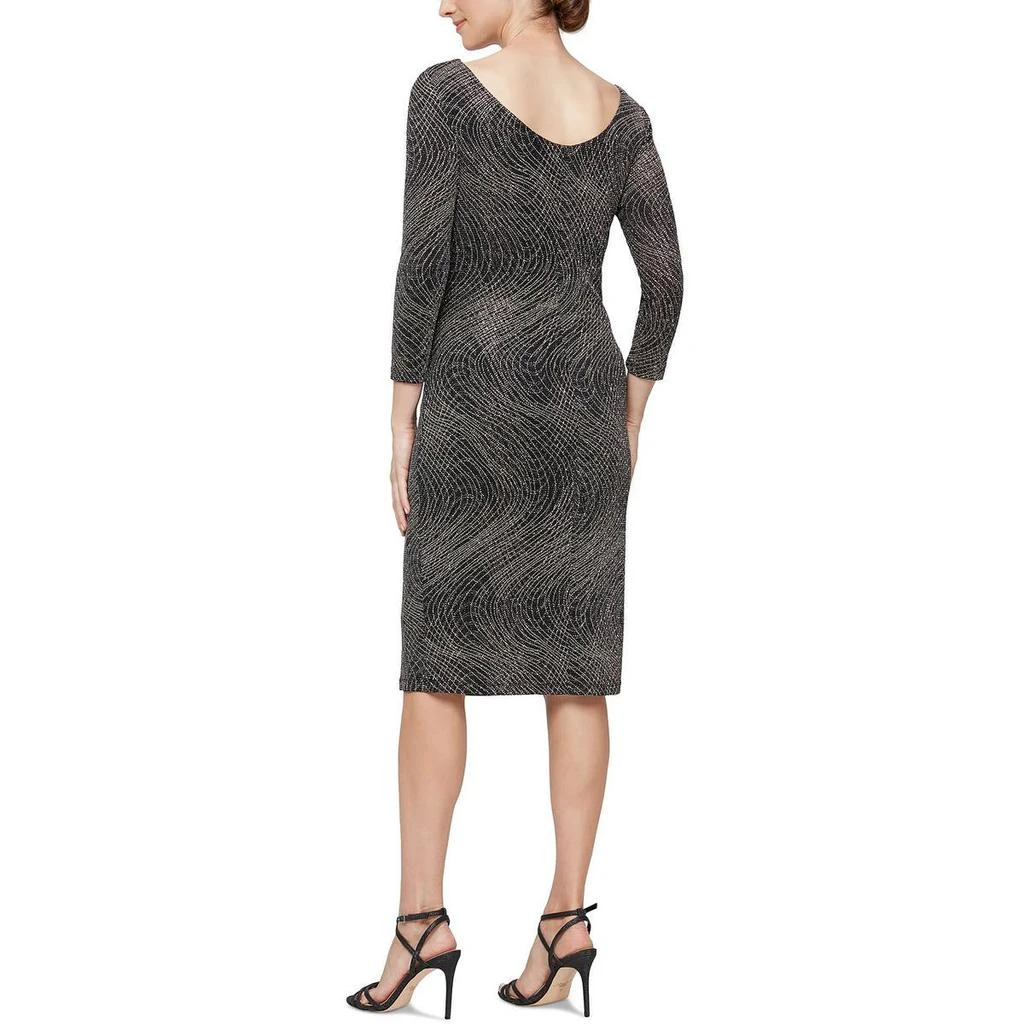 SLNY Womens Printed Metallic Sheath Dress 2