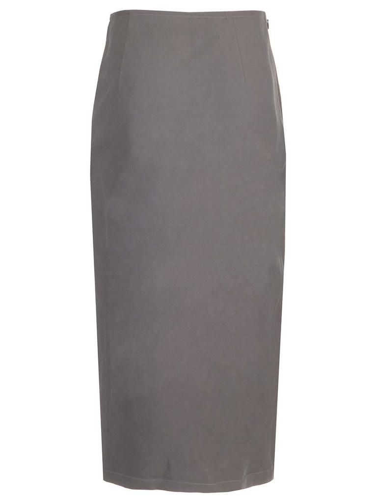 Dries Van Noten Wool Canvas Midi Skirt