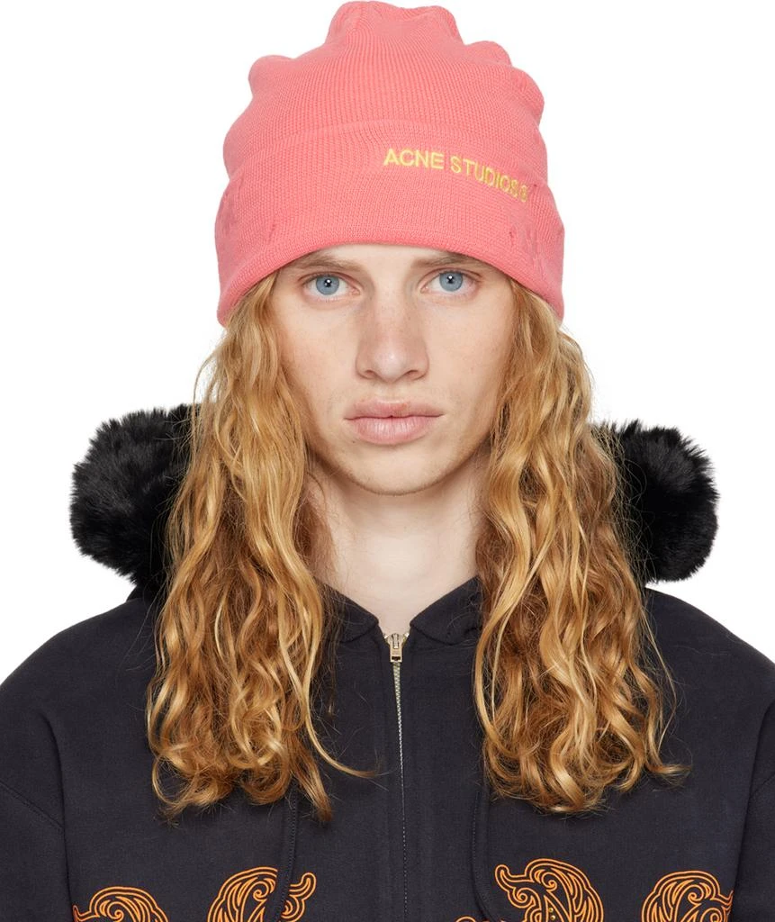 Acne Studios Pink Wool-Blend Beanie 1