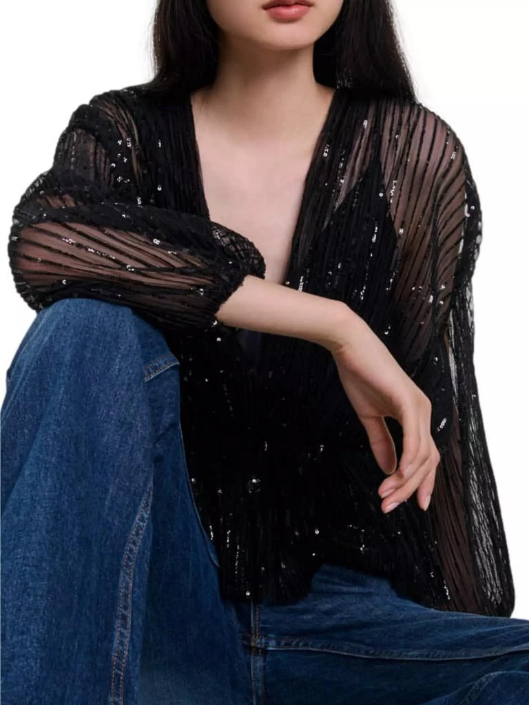 Maje Belted Sequin Top 5