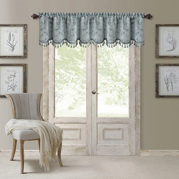 Elrene Home Fashions Mia Beaded Scallop Valance, 19" x 52"